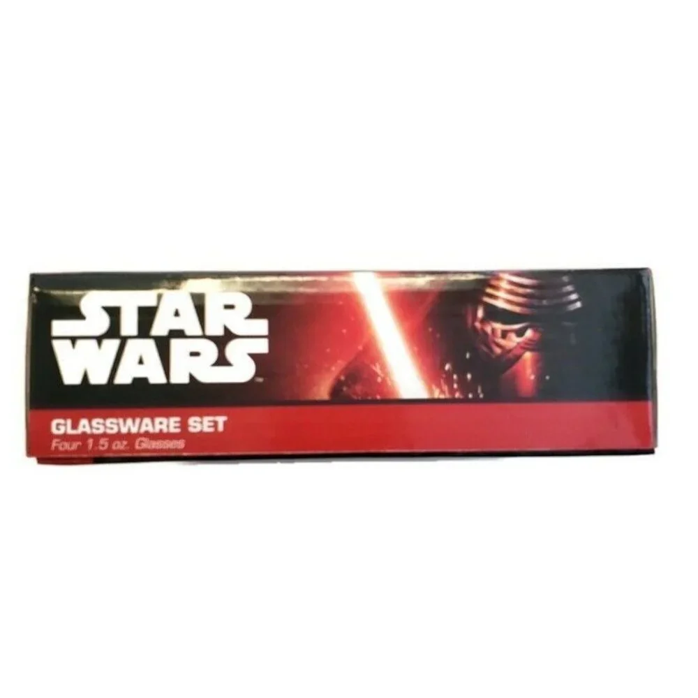 Disney Star Wars 1.5 oz Collectible Glassware Set Of Four Design Shot Glasses
